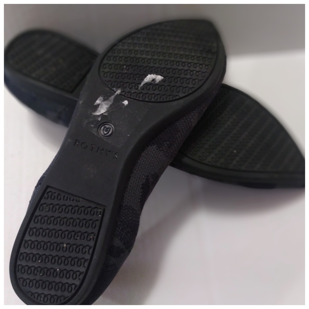 Rothy’s The Point Black/Gray Camo Retired Ballet Flats Size 8 - Picture 8 of 8